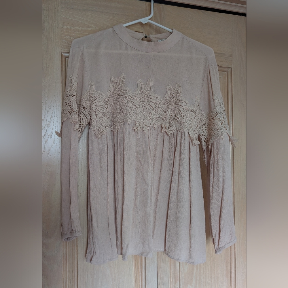 JODIFL Beige Textured Blouse
